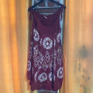 Tie dye flower pattern. Free people knot dress